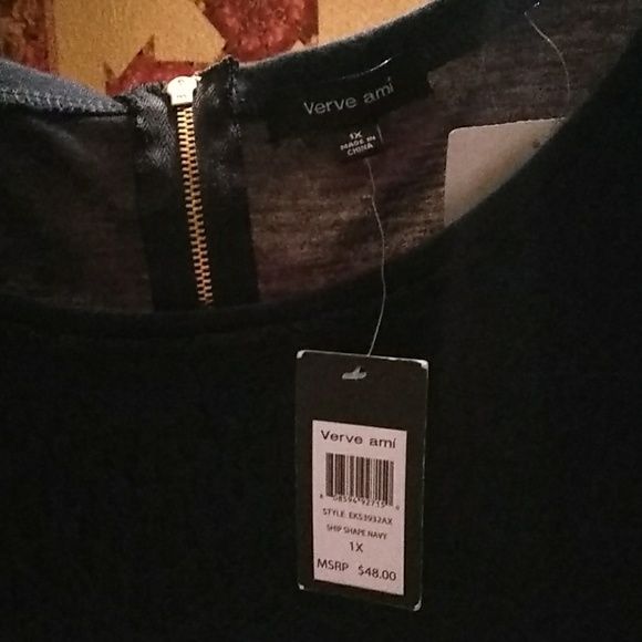 1X LACE TOP NAVY LACE - Picture 3 of 5